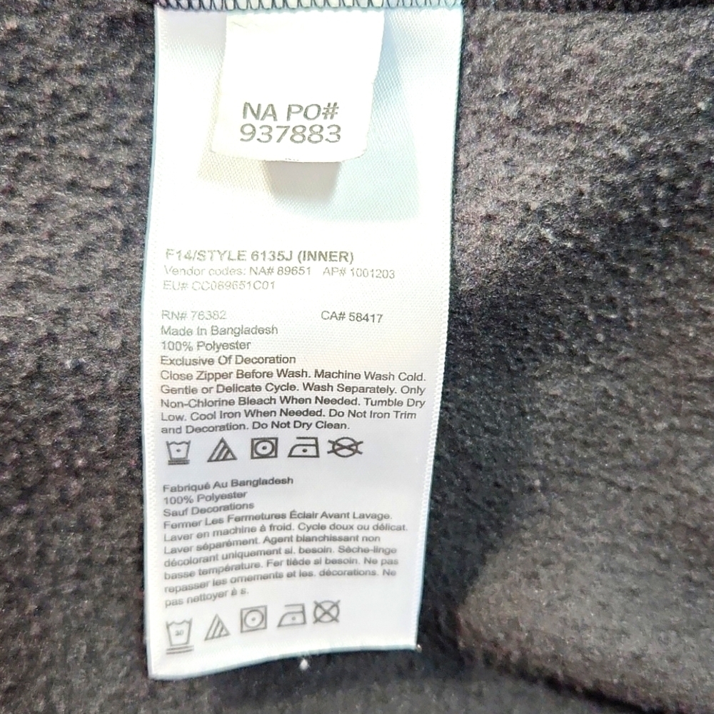 Timberland Jacket Black Fleece Long Sleeve Full Zip (XL) - Picture 10 of 11